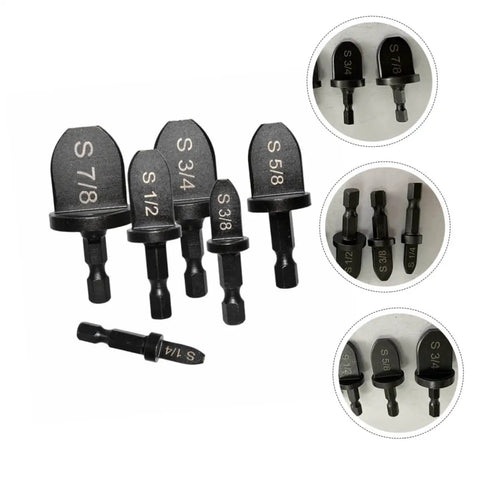 6 Piece Copper Tube Expander Set For Air Conditioner Swaging And Bearing Maintenance Tools Handy Portable Lightweight Drill Bit Swager For Easy Copper Pipe Expansion And Repair set with 5 swaging bits displayed.