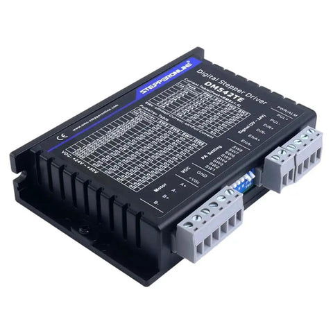 Digital Stepper Driver TE Series for NEMA 17/23 motors, 1.0-4.2A, 24-50V input, designed for CNC machines and 3D printers.