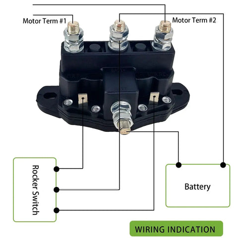 12V Workhorse Winch Reversing Solenoid Switch DPDT Contactor Relay 6 Terminal With Reverse Polarity 75A wiring diagram