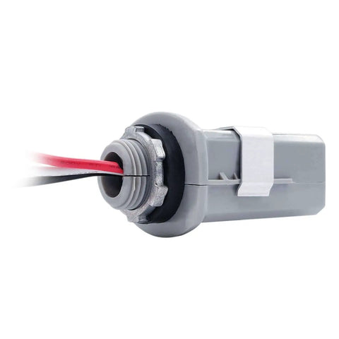 Outdoor Wire In Photocell Switch With Photoelectric Sensor For Stem Mount Lighting MCU Powered Light Control With 5 Second Delay Dusk To Dawn Auto On Off Wide Voltage Range Weatherproof Exterior Photocell Controller JL428C wire view