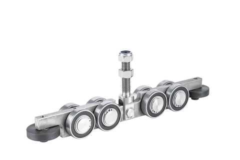 Sliding Gate Trolley Truck Assembly With Four Bearings And Eight Steel Wheels For Heavy Doors High Duty Load Bearing