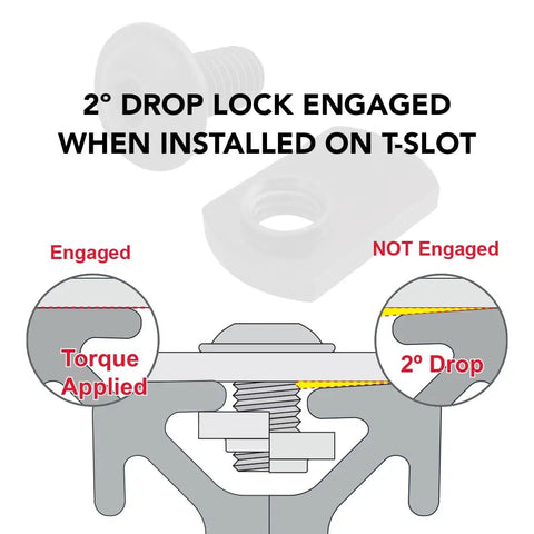 Diagram illustrating 5/16-18 Flanged Button Head Socket Cap Screw Bolt with Slide-In Economy T-Nut Combo in 8020 T-slot