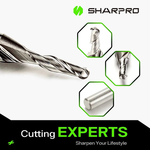 One Eighth Inch Ball Nose CNC Router Bit With One Quarter Inch Shank Carbide Up Cut End Mill For Wood And Aluminum Engraving