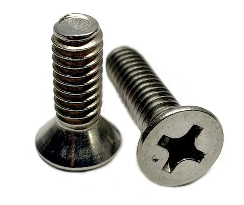 Type 316 Stainless Steel Phillips Flat Machine Screws Kit Marine Grade Bolt Assortment Includes 12 Most Popular Fully Threaded Sizes Rust Resistant And Top Notch Quality Ideal For Boat Dock RV And Outdoor Marine Hardware close-up view