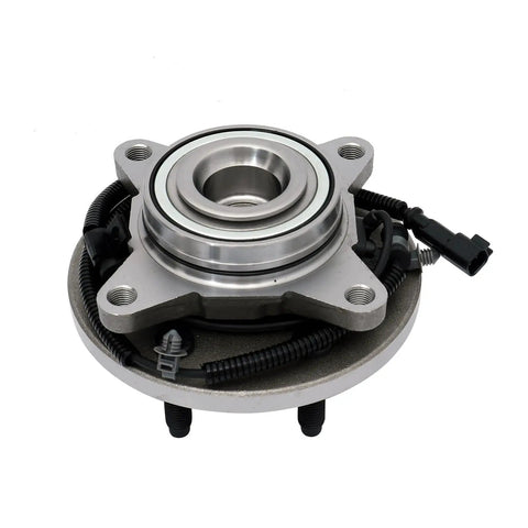 Front Wheel Bearing Hub Assembly Set Of 2 For 2011-2014 Ford F-150 2WD, Expedition 2WD, And Lincoln Navigator 2WD, 6 Lug Hubs Replaces 515143 SP550220 BR930791 For A Smooth Ride Ready To Roll, close-up view with ABS sensor