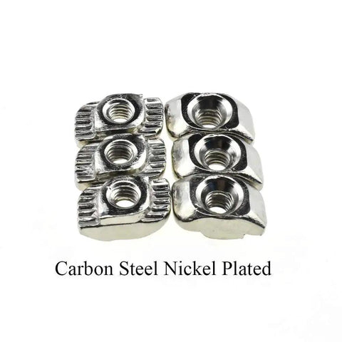 Sliding T Slot Nuts 2020 Series M3 Drop In Pack Of 30 Carbon Steel Nickel Plated Half Round Roll In For 6mm Slot Aluminum Profiles