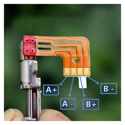 High Precision 5mm Gearbox Stepper Motor With 8mm Stroke Linear Actuator, 2 Phase 4 Wire Telescopic Drive for Cameras, wire details