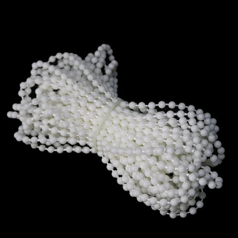 Bead Chain Repair Kit For Window Blinds And Shades, 10 Meter White Plastic Bead Chain With 10 Connectors, coiled view