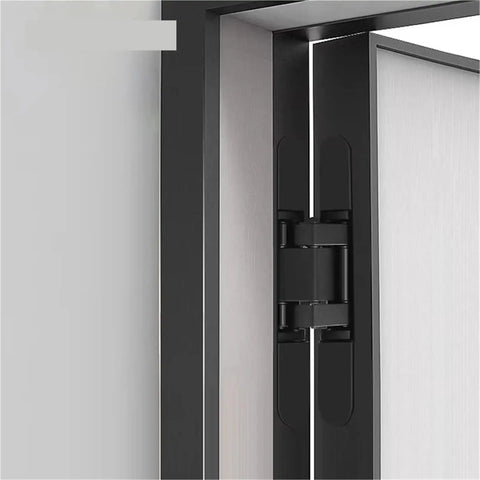 Concealed Door Hinges Set Of 4 Invisible Secret Hinges With Hidden Three Dimensional Cross Adjustable Mechanism, installed on door frame