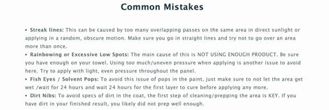 Common mistakes in applying vehicle clear coat list with tips