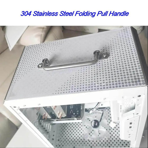 304 Stainless Steel Folding Pull Handle 90 Degree Door And Cabinet Pull Handle For Furniture And Toolbox Heavy Duty 7 Inch