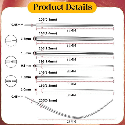 Piercing Ball Grabber Kit For Nose Ears Cartilage And Navel Threadless And Threaded Tapers 14G To 20G Curved Insertion Tools