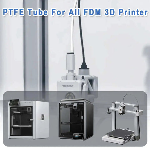 16.4Ft PTFE Teflon Tube Kit installed on 3D printer with 2.5mm ID X 4mm OD for 1.75mm filament, pneumatic fittings visible