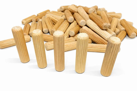 Fluted Birch Dowel Pins 100 Pack Half Inch By Two Inch Precision Milled For Furniture Joinery Cabinets Shelving Table Building Pro Grade Woodworking DIY Friendly
