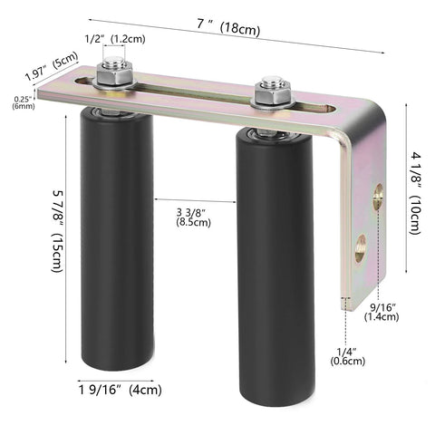 Heavy Duty Sliding Gate Roller Kit With 6 Inch Nylon Rollers Adjustable L Bracket Gate Guide And Support Hardware