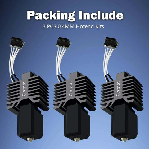 Leak Proof 0.4mm Ceramic Hotend Printhead Kit For P1P P1S 3D Printer Upgrade, 3-pack with integrated extruder nozzle