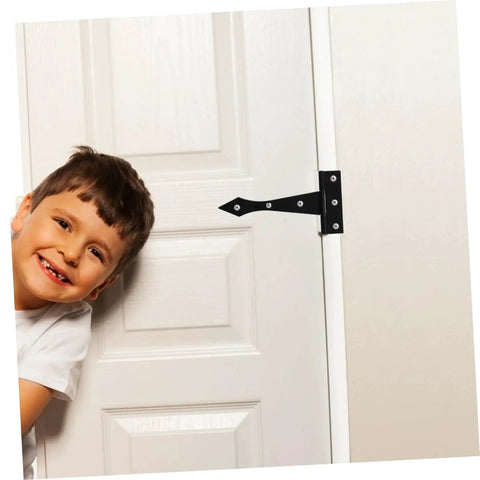 8 Piece Heavy Duty Iron Cabinet Hinges For Doors Tee Hinges on white door with child, smooth finish, high load bearing