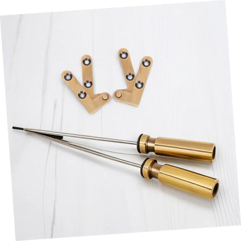 Hidden Brass Door Hinge 2 Pack For Secret Doors And Bookcases, Heavy Duty Concealed Pivot Hinge With Silent Operation, Bronze Finish
