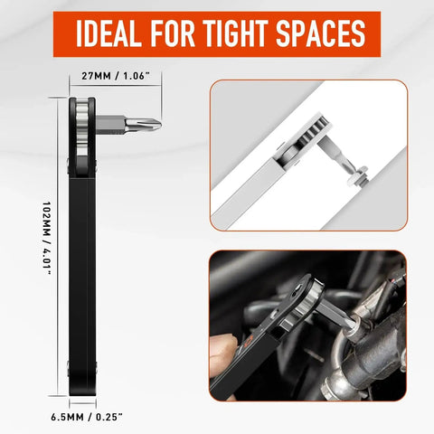 22 In 1 Ratchet Screwdriver Set With 90 Degree Right Angle Bits Pocket Sized EDC Gear For Tight Spaces Magnetic Clamp