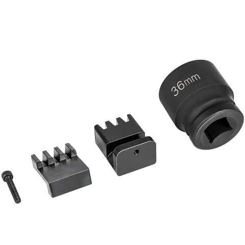 Duramax Flywheel Locking Tool Kit With 36mm Harmonic Balancer Socket And 3/4 Inch Drive For 6.6L Diesel with components displayed