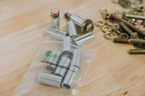 Aluminum Spacer 3/4 In Outer Diameter, 1/2 In Inner Diameter, Round Unthreaded Standoff Bushing, Plain Finish, 5 Pack