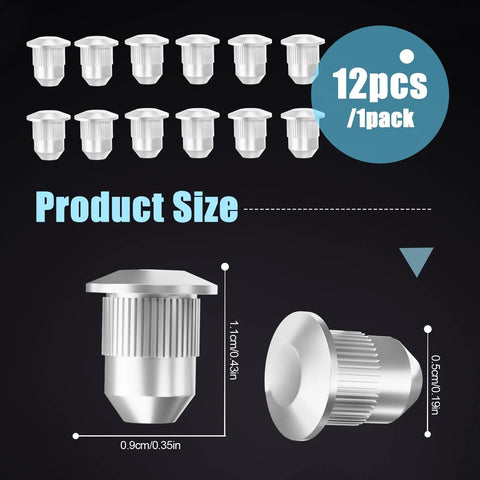 12 Piece Upgraded Alignment Cam Guide Pins Kit K6716 Camber Bolt Pins For Easy Alignment, product size details displayed