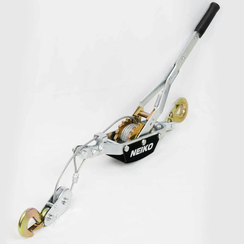 3 Ton Come Along Winch With 9.8 Ft Hand Cable And Dual Gear System For Heavy Duty Pulling 6,000 Lbs Capacity Two Hooks