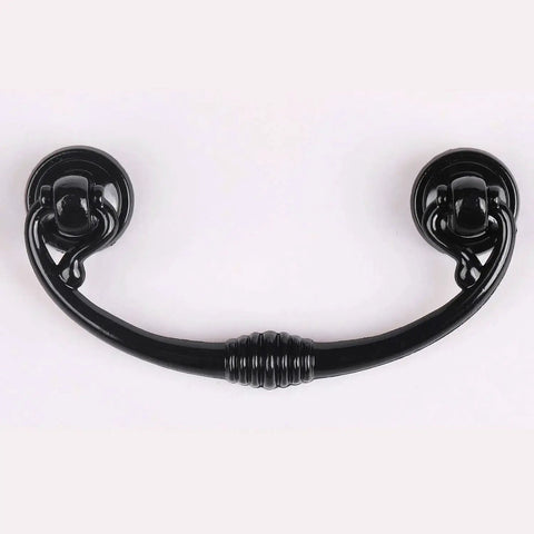 4 Pack Glossy Black Bail Drawer Pulls Drop Swing Dresser Handles Pendant Cabinet Knob Hardware Two And A Half Inch Center To Center 64 Mm Zinc Alloy