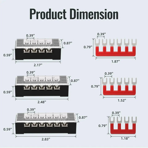 15A Screw Terminal Block Kit With Dual Row Covered Design For Four, Five Or Six Position Blocks 400V Pre Insulated Barrier Strips Image