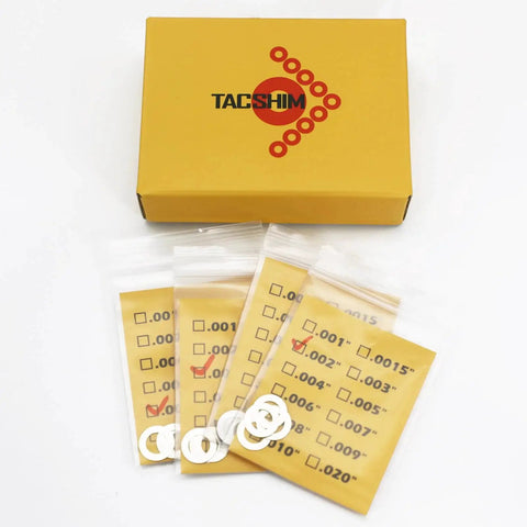 Pivot Pin And Take Down Shim Kit For.276 Inch Pins, 14 Pack, Stainless Steel 304 Shims In Four Thicknesses, Clearly Labeled