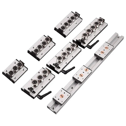 Dual Axis Roller Linear Guide Rail Kit SGR10E 620mm long shaft rail with two SGB10EUU-5 bearing blocks silver compact motion guide