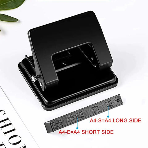 Heavy-Duty 2-Hole Punch Handheld Paper Punch for 20-Sheet Capacity With 50 Percent Less Effort and Built-In Waste Tray Easy-Peasy