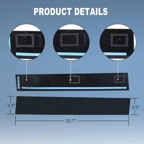 Right B Pillar Outer Trim For 2008-2020 Dodge Grand Caravan Town Country Black with measurements and mounting details