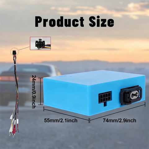 LEXXSON Optic Fiber Decoder in blue plastic housing with multi-pin connector, 74mm x 55mm x 24mm