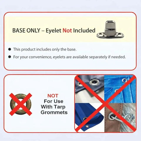 Rugged Marine Grade Twist Lock Fasteners for Canvas Projects with focus on base, not for tarp grommets, eyelet not included.