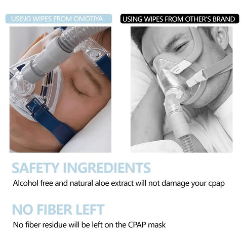 Comparison of CPAP mask with Unscented Alcohol Free CPAP Mask Wipes 160 Count Canister For Mask Tubes and other brand