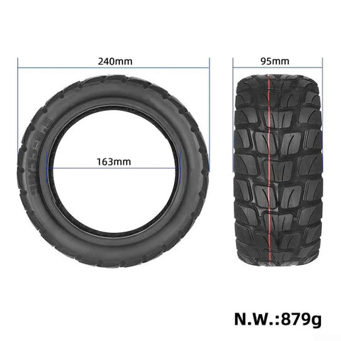 11 Inch Off Road Vacuum Tire For Electric Scooter 90/55-6.5 Replacement Wheel With Deep Tread For Better Grip and Stability