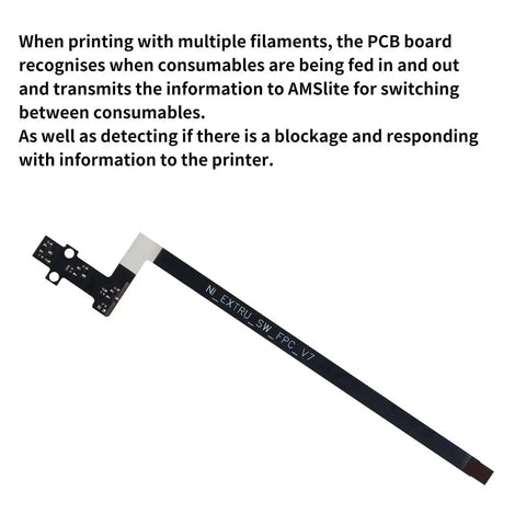 Feed Hall Board For A1 And A1 Mini 3D Printer Filament Sensor Replacement with Ribbon FPC Cable on white background