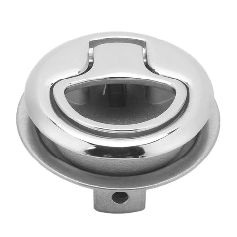 Front view of Zohisin 44mm flush-mount stainless steel pull handle for marine use, chrome finish