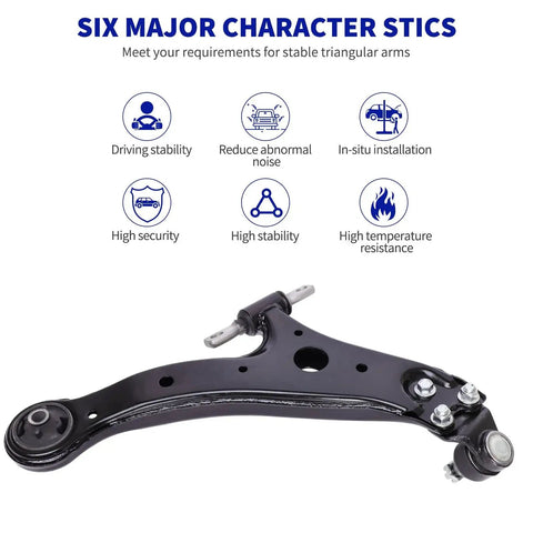 Two Piece Front Lower Control Arm With Ball Joint Replacement Kit For Lexus ES300 ES330 ES350 RX330 RX350 Toyota Avalon Camry Highlander Solara 2002 Through 2011 Beefed Up Suspension Upgrade K620333 K620334 front view