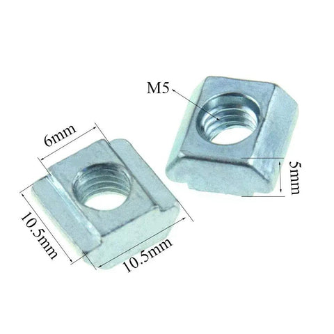 Sliding T Nuts For 20 Series Aluminum Extrusions M5 Threaded 6mm Slot Preassembled 60 Pcs Carbon Steel Construction