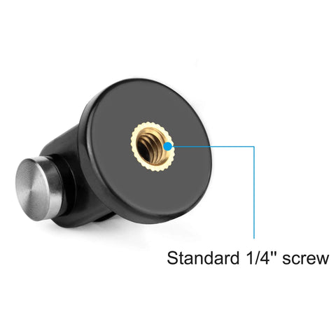 Close-up of Six Pack Anti Rust 316 Stainless Steel Mini Tripod Mount Adapter with 1/4 inch threaded thumbscrew for cameras.