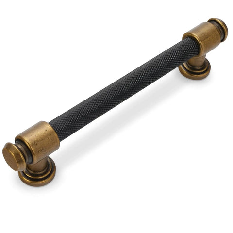 10 Pack 5 Inch Black And Antique Brass Kitchen Cabinet Handles Knurled Cabinet Pulls For Cabinets Drawers Dressers Doors And More Durable Hardware For DIY Reno Upgrades
