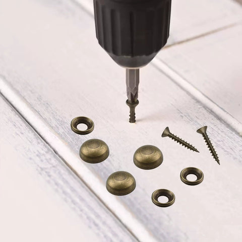Brass Decorative Screws With Caps For Wall Hangings And Eyewear Self Tapping Fasteners With Cap Covers 15mm Bronze for woodworking