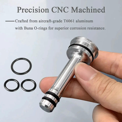 2 Pack 6L80 6L90 8L90 Transmission Thermostat Bypass Kit With CNC Machined Aluminum Valve And Buna O Rings in hand