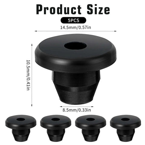 Five Sixteenth Inch Rubber Hydraulic Jack Oil Plugs Five Pack Universal Replacement Bung For Oil Reservoir Filler Hole