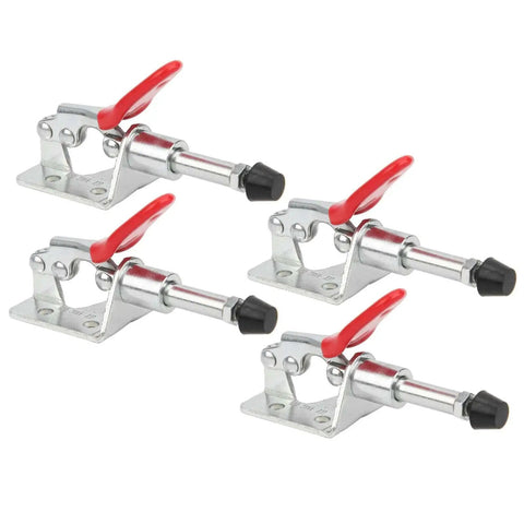 4-Piece Push-Pull Toggle Clamp Set With Quick Release Fixed Handle Locking Tools For Woodworking, galvanized iron