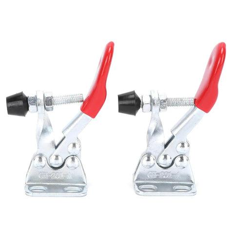 2 Pack Toggle Clamp Fixture Set With Quick Release Hold Down Clamps GH201A Nonslip Red Horizontal Mount 30kg Holding Capacity