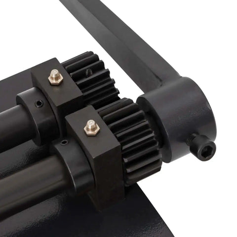 Close-up view of gear mechanism on the Bead Roller Sheet Metal Machine 18 Inch With 6 Die Sets Rotary Beading Tool For Metal Sheets
