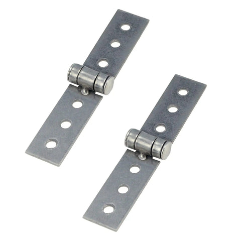 3 Inch Silver Stainless Steel Folding Butt Hinges For Furniture Doors Frameless Glass Windows 2 Pack, 6 Hole, 84mm x 16mm x 1.5mm, 200 Degree Opening, Durable Crafts Hinge Set